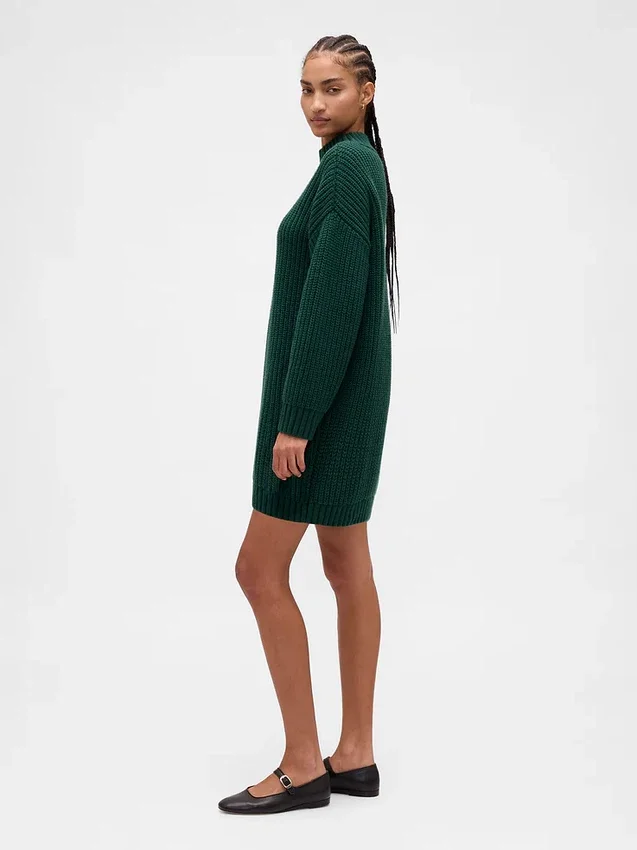 Mini-robe-pull oversize à col roulé