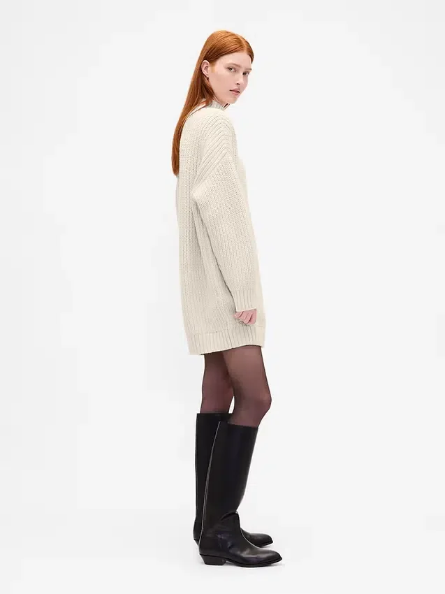Mini-robe-pull oversize à col roulé