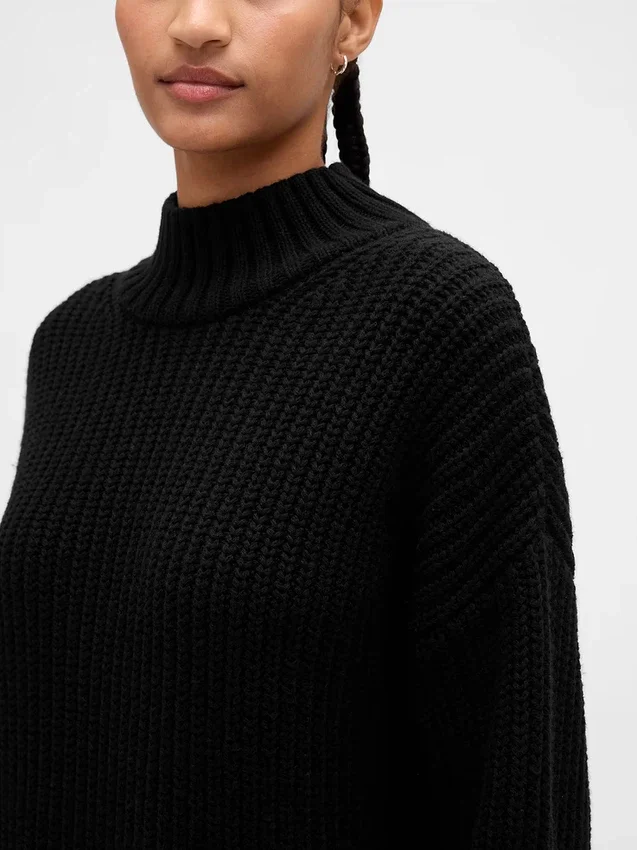Mini-robe-pull oversize à col roulé