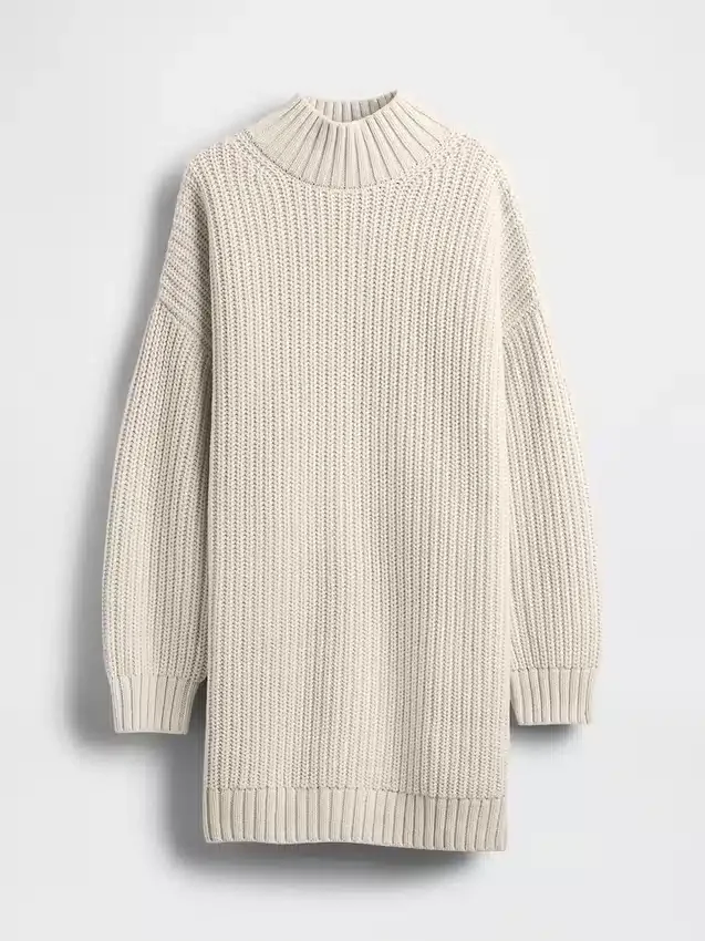 Mini-robe-pull oversize à col roulé