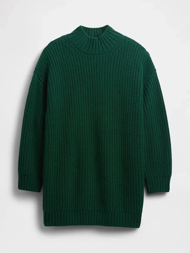Mini-robe-pull oversize à col roulé