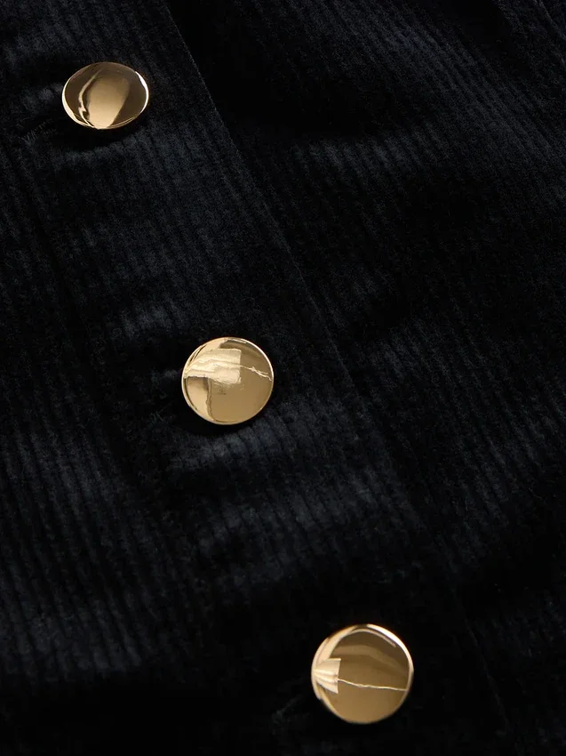 Mini-robe sans bretelles en velours côtelé