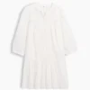 Mini-robe à taille basse bordée de dentelle