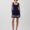 Mini-robe taille basse en mélange de lin