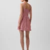 Mini-robe taille basse en mélange de lin