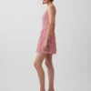 Mini-robe taille basse en mélange de lin