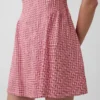 Mini-robe taille basse en mélange de lin