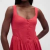 Mini-robe taille basse en mélange de lin