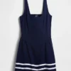 Mini-robe taille basse en mélange de lin