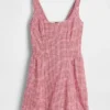 Mini-robe taille basse en mélange de lin