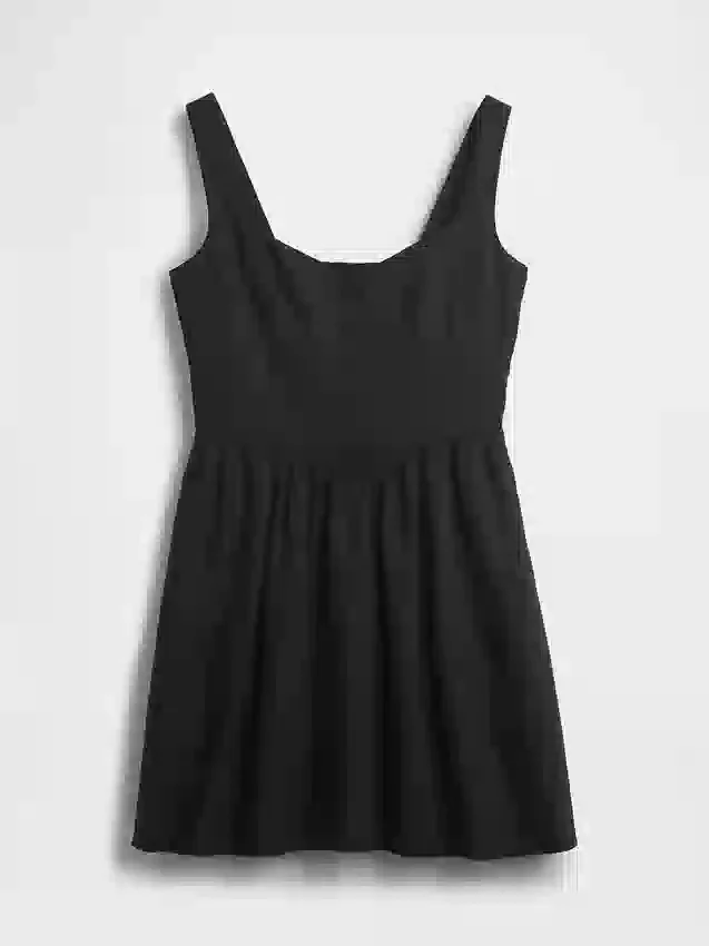 Mini-robe taille basse en mélange de lin