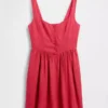 Mini-robe taille basse en mélange de lin