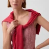 Mini-robe taille basse en mélange de lin