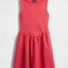 Mini-robe à taille basse en mélange de matières