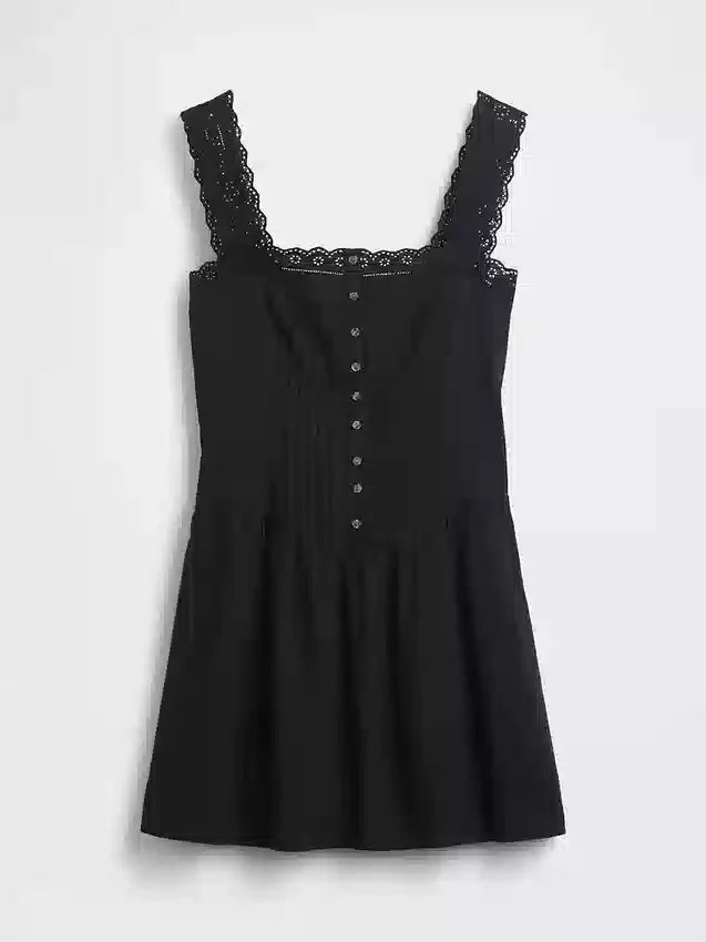 Mini-robe à taille basse et plis creux