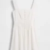 Mini-robe à taille basse et plis creux