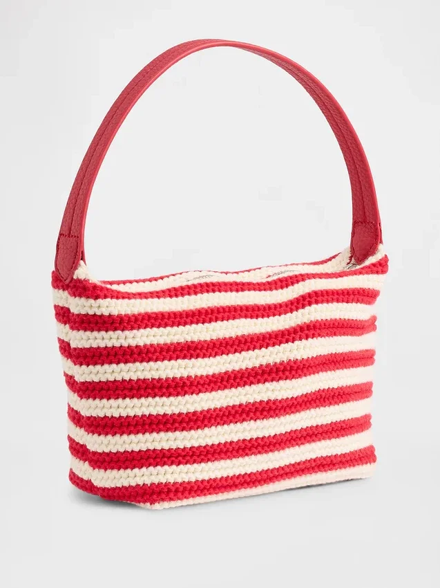 Mini-sac rayé au crochet