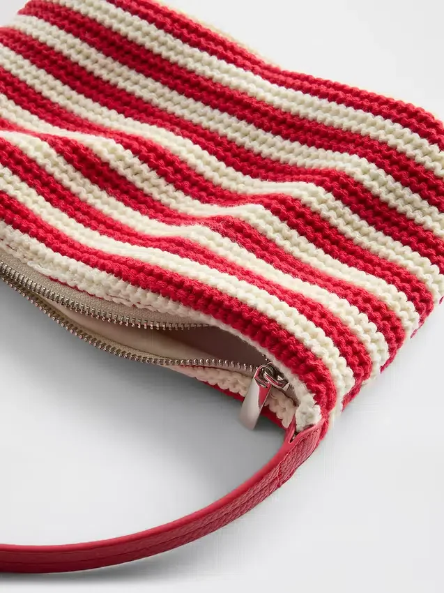 Mini-sac rayé au crochet