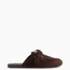 Mules mocassins à pompons en daim vegan