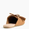 Mules mocassins à pompons en daim vegan