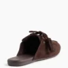 Mules mocassins à pompons en daim vegan
