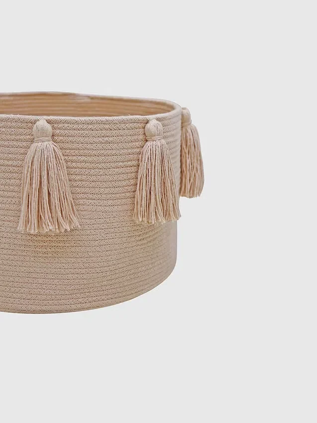 Panier Lorena Canals « New Tassels » rose