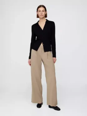 Pantalon 365 à taille basse, plissé et à jambes larges