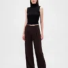 Pantalon 365 à taille basse, plissé et à jambes larges
