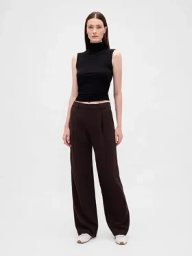 Pantalon 365 à taille basse, plissé et à jambes larges