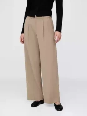 Pantalon 365 à taille basse, plissé et à jambes larges