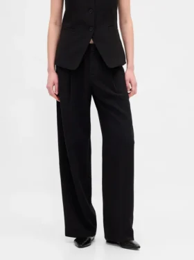 Pantalon 365 à taille basse, plissé et à jambes larges