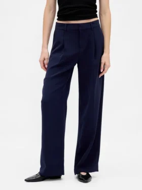 Pantalon 365 à taille basse, plissé et à jambes larges
