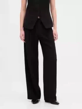Pantalon 365 à taille basse, plissé et à jambes larges