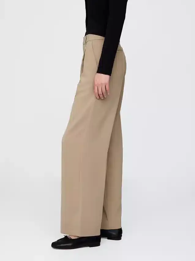 Pantalon 365 à taille basse, plissé et à jambes larges