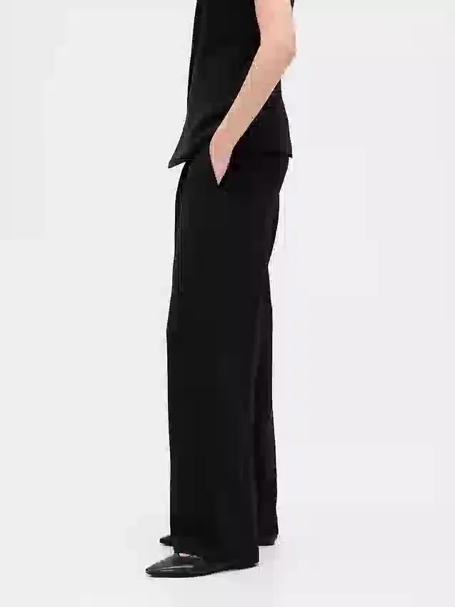 Pantalon 365 à taille basse, plissé et à jambes larges