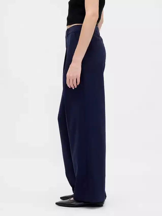 Pantalon 365 à taille basse, plissé et à jambes larges