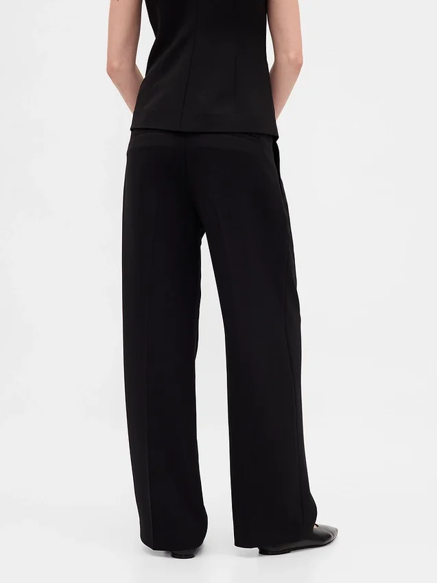 Pantalon 365 à taille basse, plissé et à jambes larges