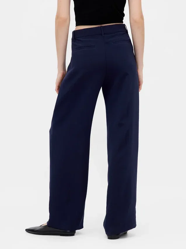 Pantalon 365 à taille basse, plissé et à jambes larges