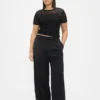 Pantalon 365 à taille basse, plissé et à jambes larges