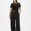 Pantalon 365 à taille basse, plissé et à jambes larges