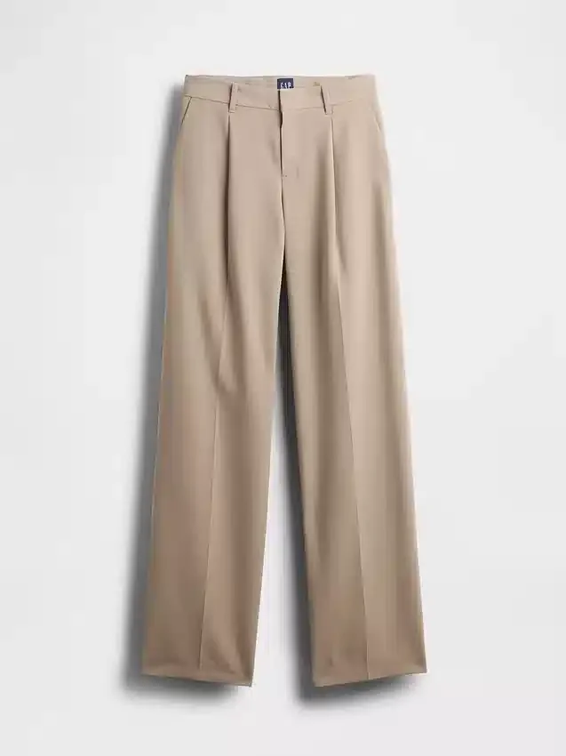 Pantalon 365 à taille basse, plissé et à jambes larges