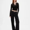 Pantalon 365 à taille basse, plissé et à jambes larges