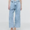 Pantalon 365 taille haute en denim ultra-doux à plis, longueur cheville