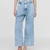 Pantalon 365 taille haute en denim ultra-doux à plis, longueur cheville
