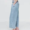 Pantalon 365 taille haute en denim ultra-doux à plis, longueur cheville