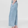 Pantalon 365 taille haute en denim ultra-doux à plis, longueur cheville