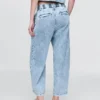 Pantalon 365 taille haute en denim ultra-doux à plis, longueur cheville