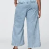 Pantalon 365 taille haute en denim ultra-doux à plis, longueur cheville