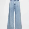 Pantalon 365 taille haute en denim ultra-doux à plis, longueur cheville