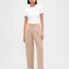 Pantalon 365 taille haute en sergé brossé, coupe fuselée aux chevilles